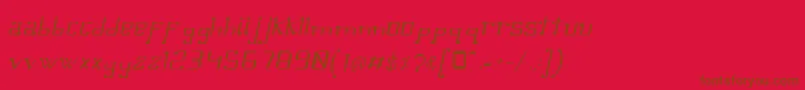 OmellonsLightitalic-fontti – ruskeat fontit punaisella taustalla