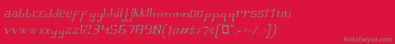 OmellonsLightitalic-Schriftart – Graue Schriften auf rotem Hintergrund