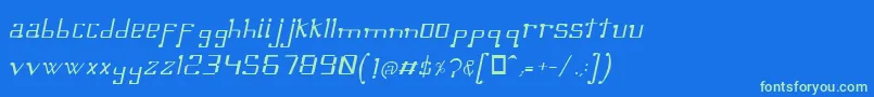 Fonte OmellonsLightitalic – fontes verdes em um fundo azul
