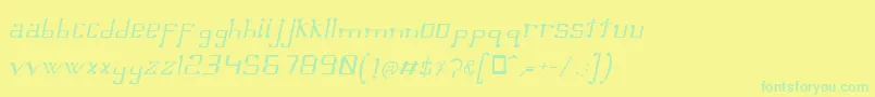 fuente OmellonsLightitalic – Fuentes Verdes Sobre Fondo Amarillo