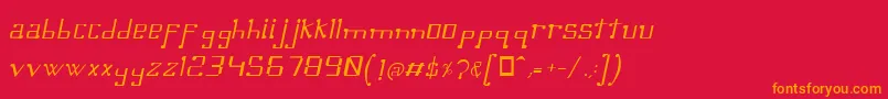 Fonte OmellonsLightitalic – fontes laranjas em um fundo vermelho