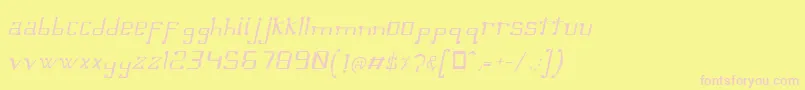 Fonte OmellonsLightitalic – fontes rosa em um fundo amarelo