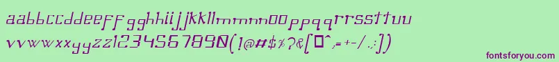 Czcionka OmellonsLightitalic – fioletowe czcionki na zielonym tle