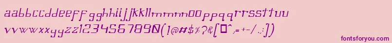 Police OmellonsLightitalic – polices violettes sur fond rose