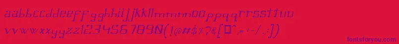 フォントOmellonsLightitalic – 赤い背景に紫のフォント