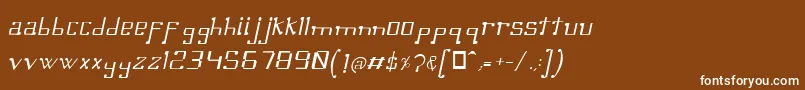 Fonte OmellonsLightitalic – fontes brancas em um fundo marrom