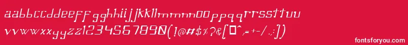 Czcionka OmellonsLightitalic – białe czcionki na czerwonym tle