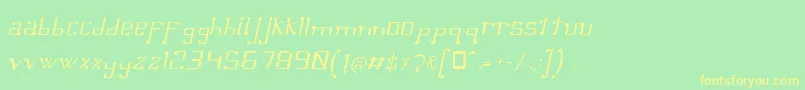 Fonte OmellonsLightitalic – fontes amarelas em um fundo verde
