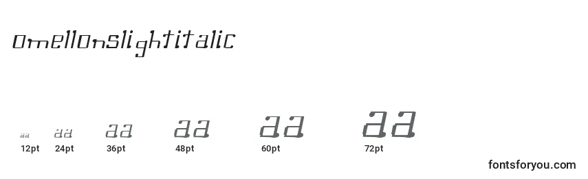 OmellonsLightitalic Font Sizes