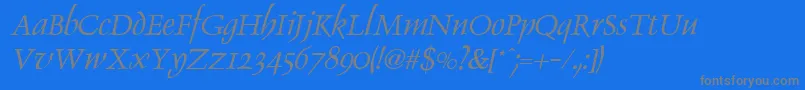 Lisätietoja DolphinItalic-fontista DolphinItalic-fontti – harmaat kirjasimet sinisellä taustalla