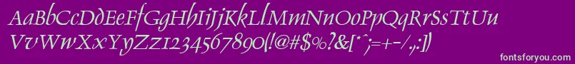 fuente DolphinItalic – Fuentes Verdes Sobre Fondo Morado