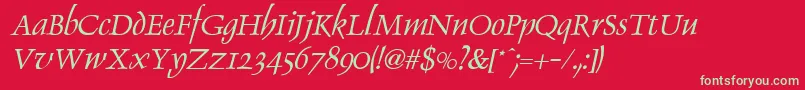 DolphinItalic Font – Green Fonts on Red Background