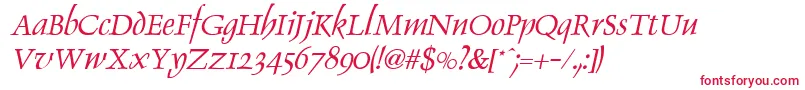 DolphinItalic Font – Red Fonts on White Background