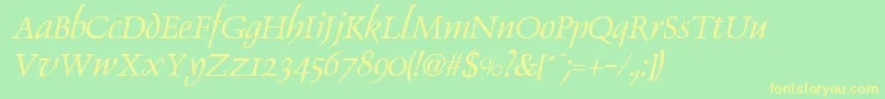 DolphinItalic Font – Yellow Fonts on Green Background