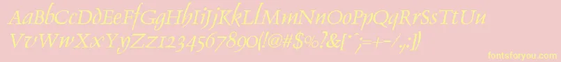 DolphinItalic Font – Yellow Fonts on Pink Background