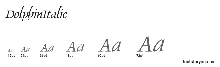 Größen der Schriftart DolphinItalic