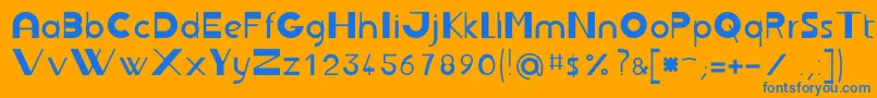 Jbrond Font – Blue Fonts on Orange Background
