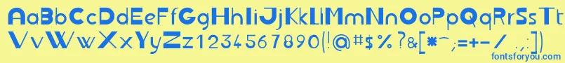 Jbrond Font – Blue Fonts on Yellow Background
