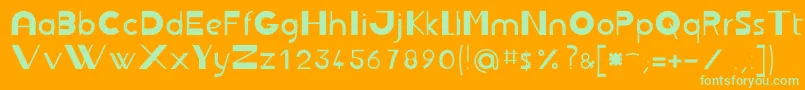 Czcionka Jbrond – zielone czcionki na pomarańczowym tle