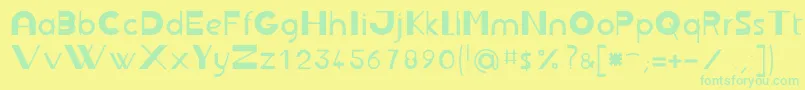 Jbrond Font – Green Fonts on Yellow Background