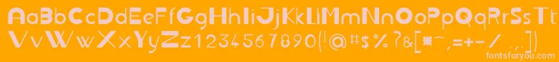 Jbrond Font – Pink Fonts on Orange Background