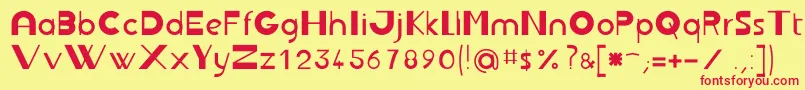 Czcionka Jbrond – czerwone czcionki na żółtym tle