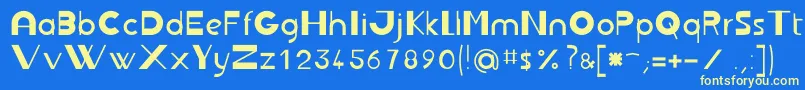 Jbrond Font – Yellow Fonts on Blue Background