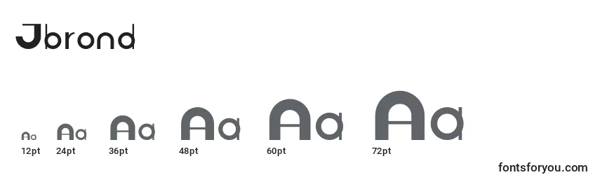 Размеры шрифта Jbrond