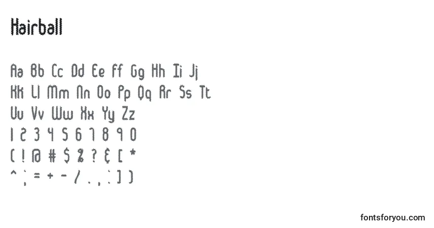 Fuente Hairball - alfabeto, números, caracteres especiales