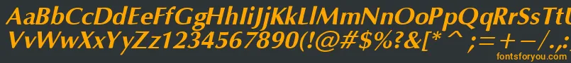 フォントOpmBo – 黒い背景にオレンジの文字