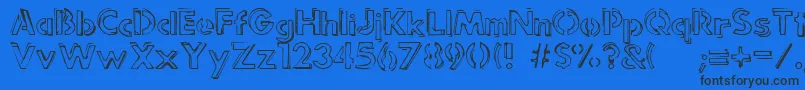 Czcionka PunkRockRummageSale – czarne czcionki na niebieskim tle