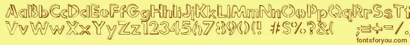 PunkRockRummageSale Font – Brown Fonts on Yellow Background