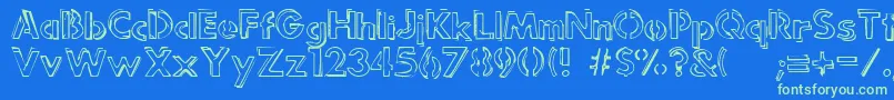 PunkRockRummageSale Font – Green Fonts on Blue Background