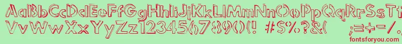 PunkRockRummageSale Font – Red Fonts on Green Background