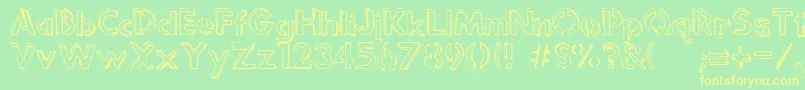 PunkRockRummageSale Font – Yellow Fonts on Green Background