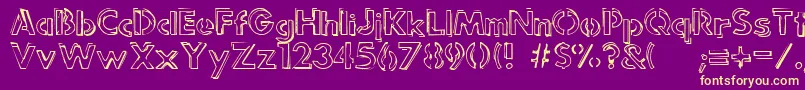 PunkRockRummageSale-fontti – keltaiset fontit violetilla taustalla