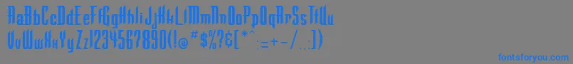 フォントWarlockRegular – 灰色の背景に青い文字