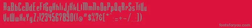 WarlockRegular-Schriftart – Graue Schriften auf rotem Hintergrund