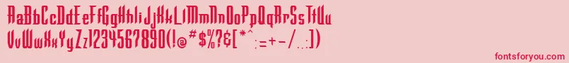 WarlockRegular-Schriftart – Rote Schriften auf rosa Hintergrund