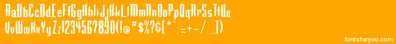WarlockRegular Font – White Fonts on Orange Background