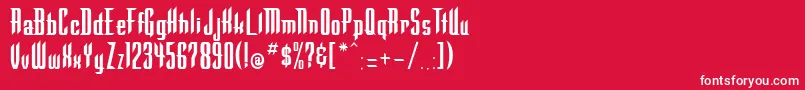 WarlockRegular Font – White Fonts on Red Background