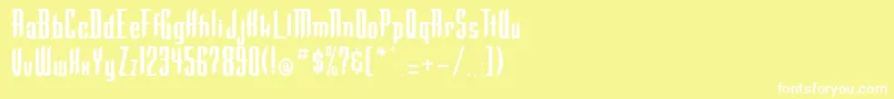 WarlockRegular Font – White Fonts on Yellow Background