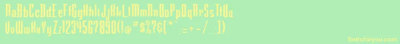 WarlockRegular Font – Yellow Fonts on Green Background