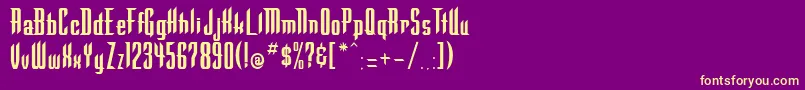 WarlockRegular Font – Yellow Fonts on Purple Background