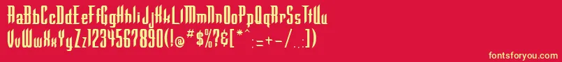 WarlockRegular Font – Yellow Fonts on Red Background