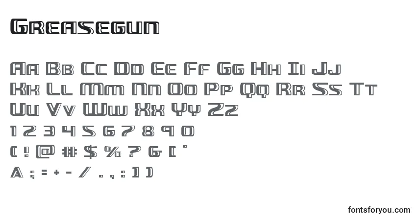 Police Greasegun - Alphabet, Chiffres, Caractères Spéciaux