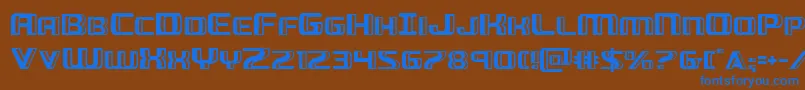 Greasegun-Schriftart – Blaue Schriften auf braunem Hintergrund