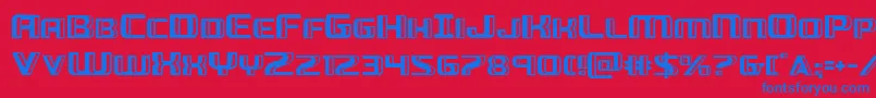 Greasegun-fontti – siniset fontit punaisella taustalla