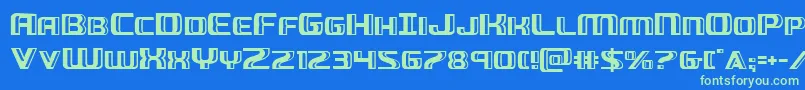 Greasegun Font – Green Fonts on Blue Background