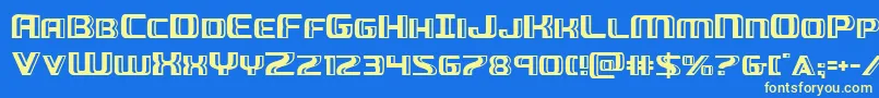 Greasegun Font – Yellow Fonts on Blue Background